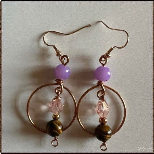 Elegant Copper Wire Design Earrings - Unique Dangle Jewelry