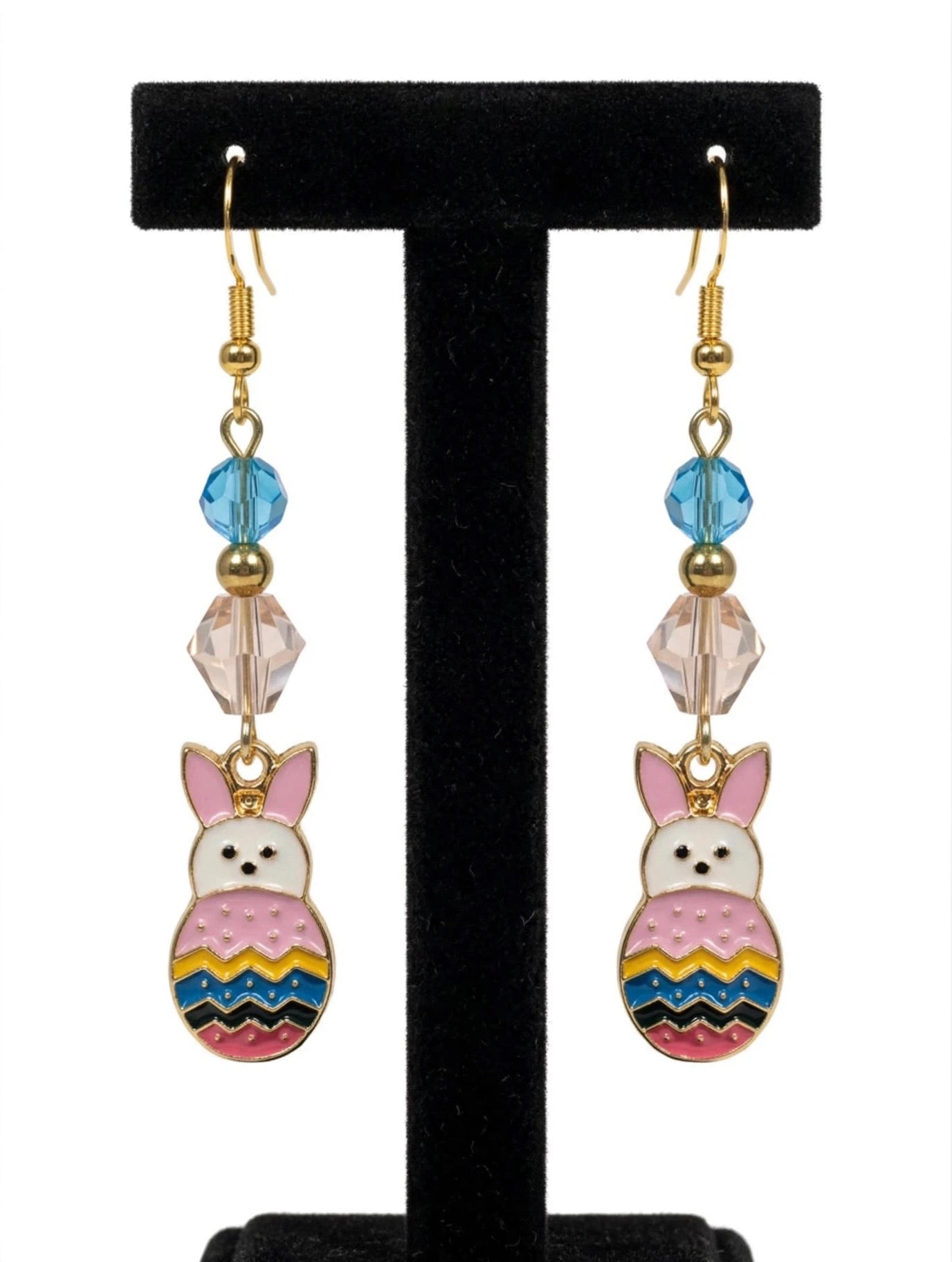 Bunny Pastel Egg Enamel Earrings - Cute Easter Jewelry