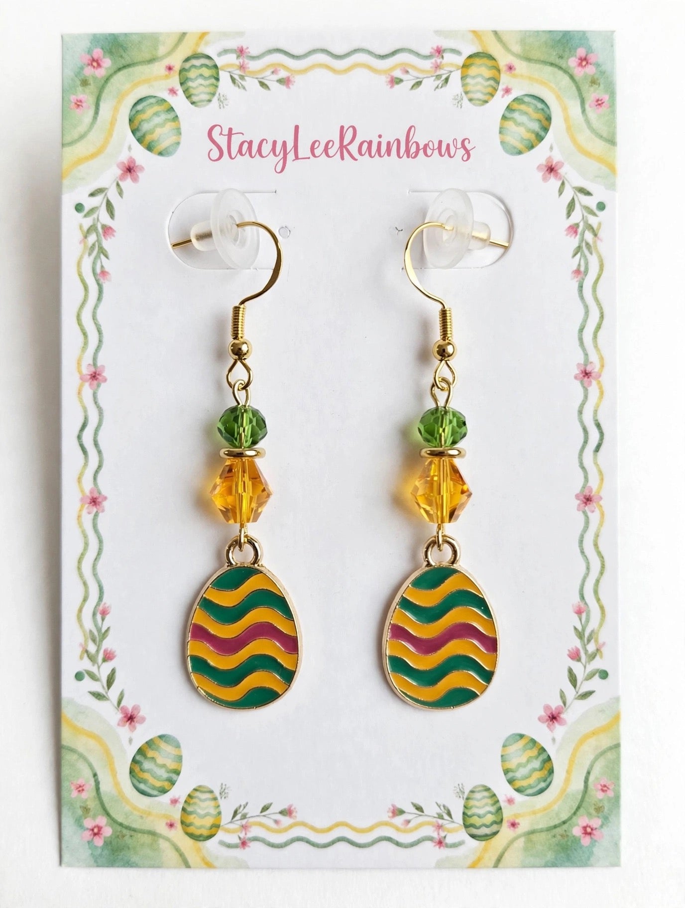 Cute Colorful Easter Egg - Wavy Design Enamel Charm Jewelry