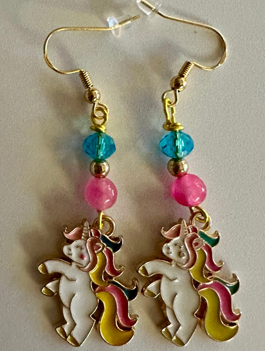Fantasy Unicorn Enamel Earrings - Dynamic Dangle Jewelry