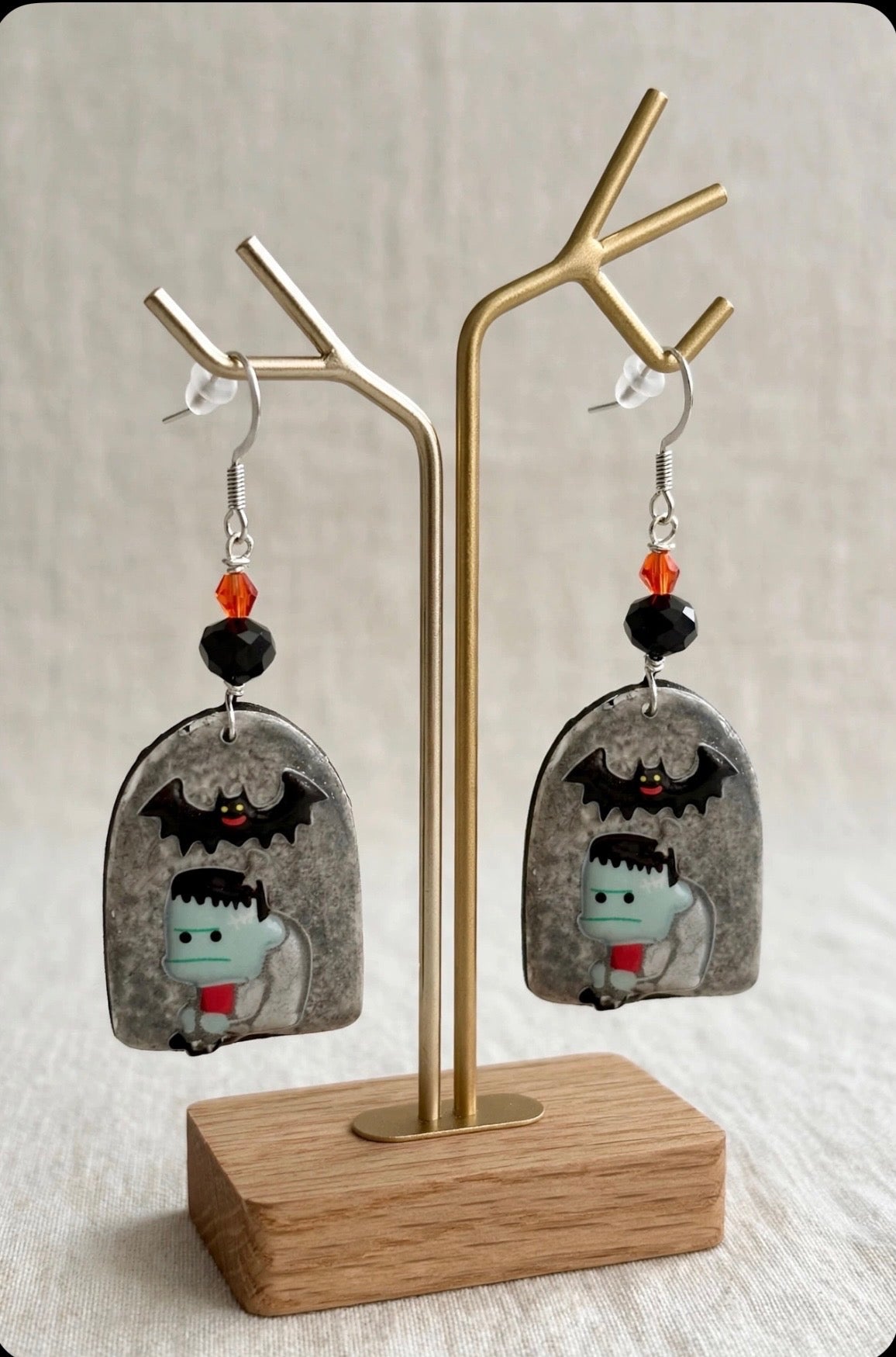 Dangle Clay Resin Spooky Halloween Frankensteins Monster