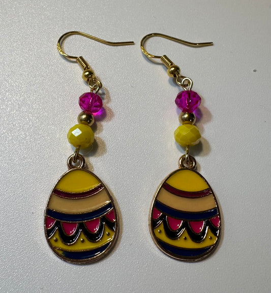 Vibrant Festive Easter Egg Design Enamel Earrings - Dangle Jewelry
