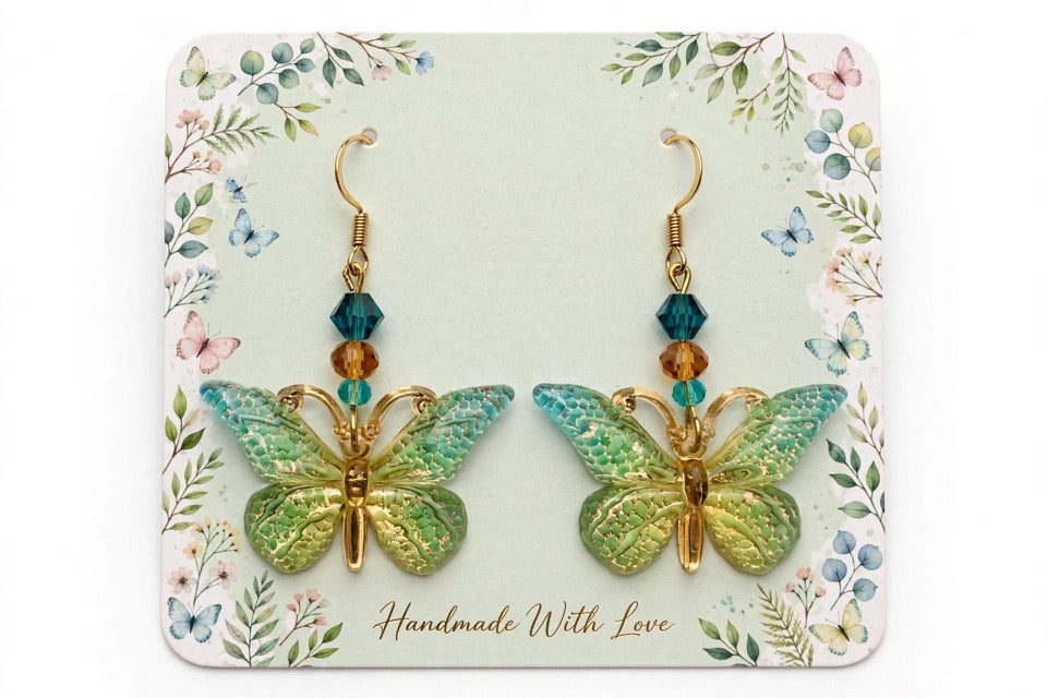 Dangle Resin Butterfly Earrings