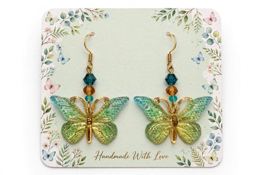 Dangle Resin Butterfly Earrings