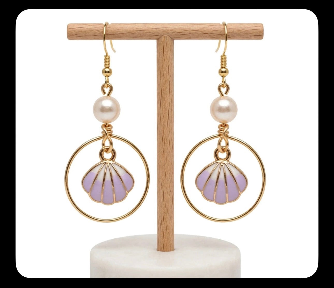 Clamshell Hoop Earrings, Summer Hoop Earrings, Under The Sea, Nautical Jewelry, Beach Earrings