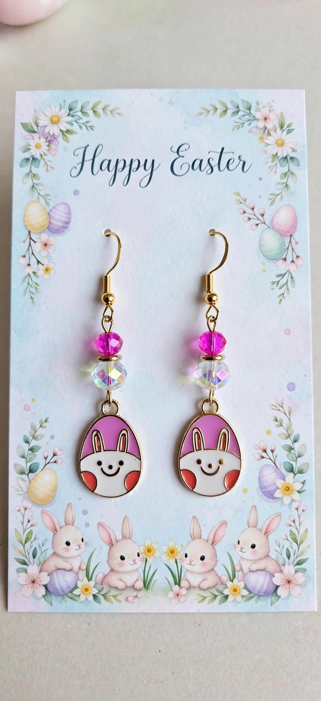 Cute Colorful Easter Egg - Bunny Design Enamel Charm Jewelry