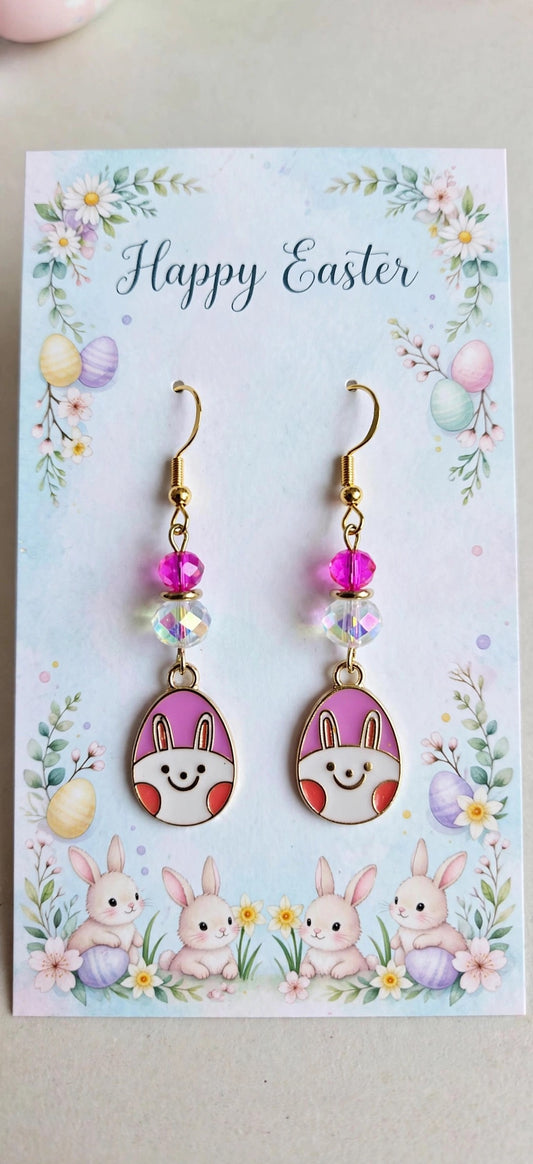 Cute Colorful Easter Egg - Bunny Design Enamel Charm Jewelry