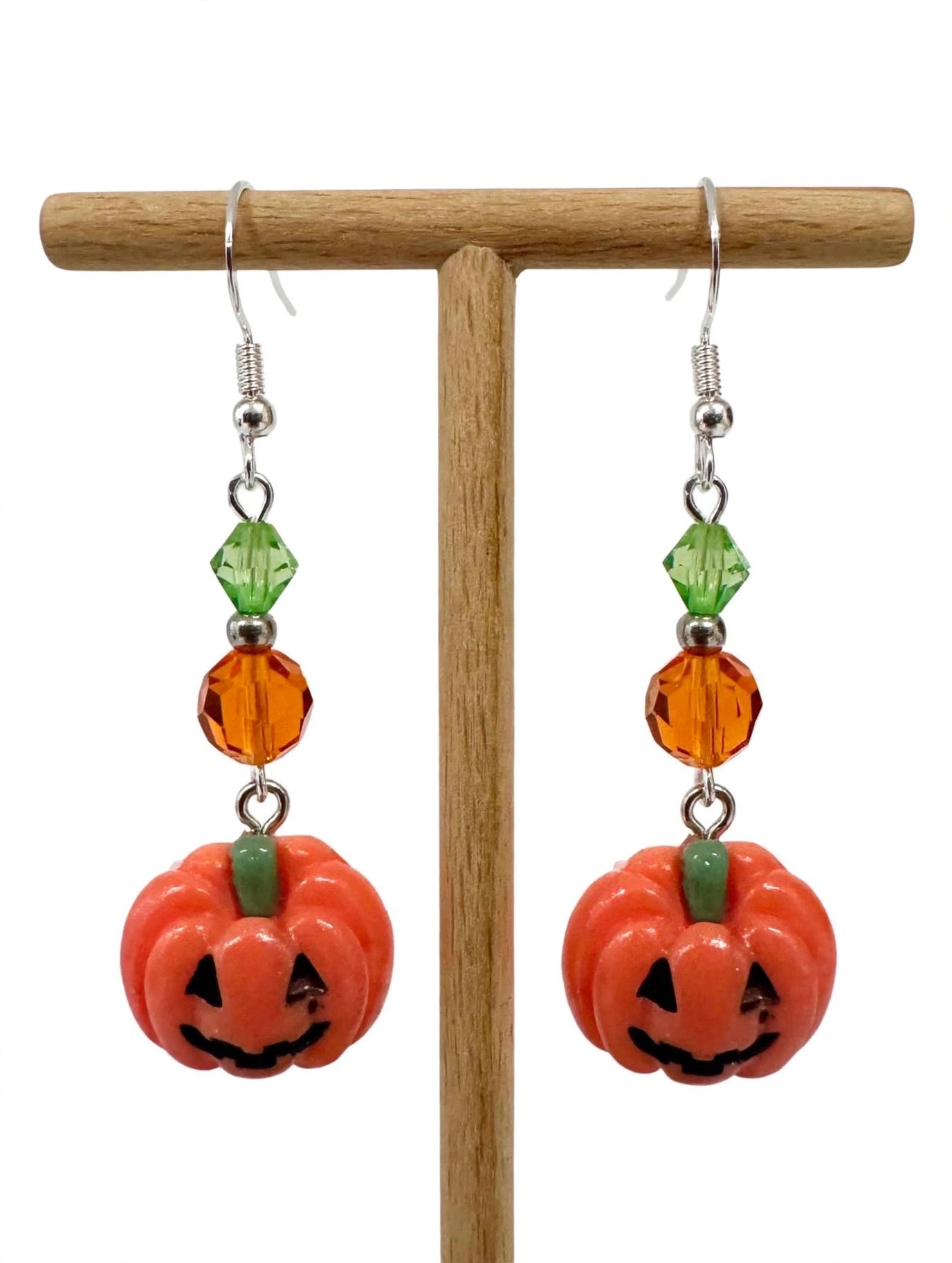 Jack-O-Lantern Halloween Clay & Resin Earrings - Festive Cute Dangle Jewelry