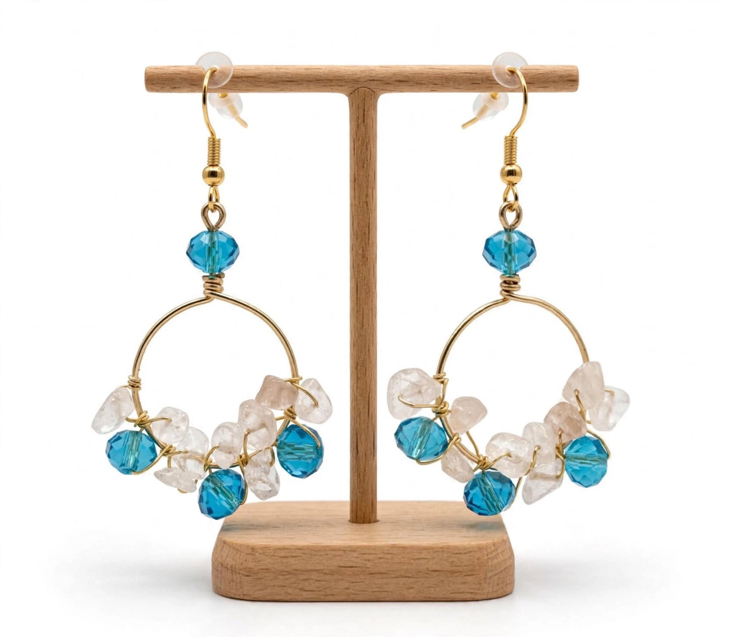 Handmade Wire-Wrapped Earrings with Swarovski Crystals