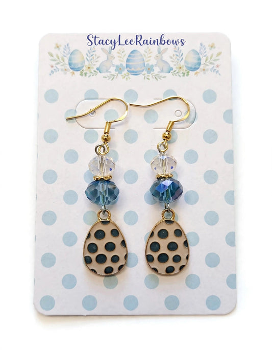 Cute Colorful Easter Egg - Dotted Design Enamel Charm Dangle Jewelry