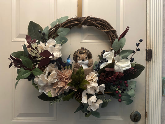 Autumnal Squirrel Wreath - Woodland Seasonal Decoration