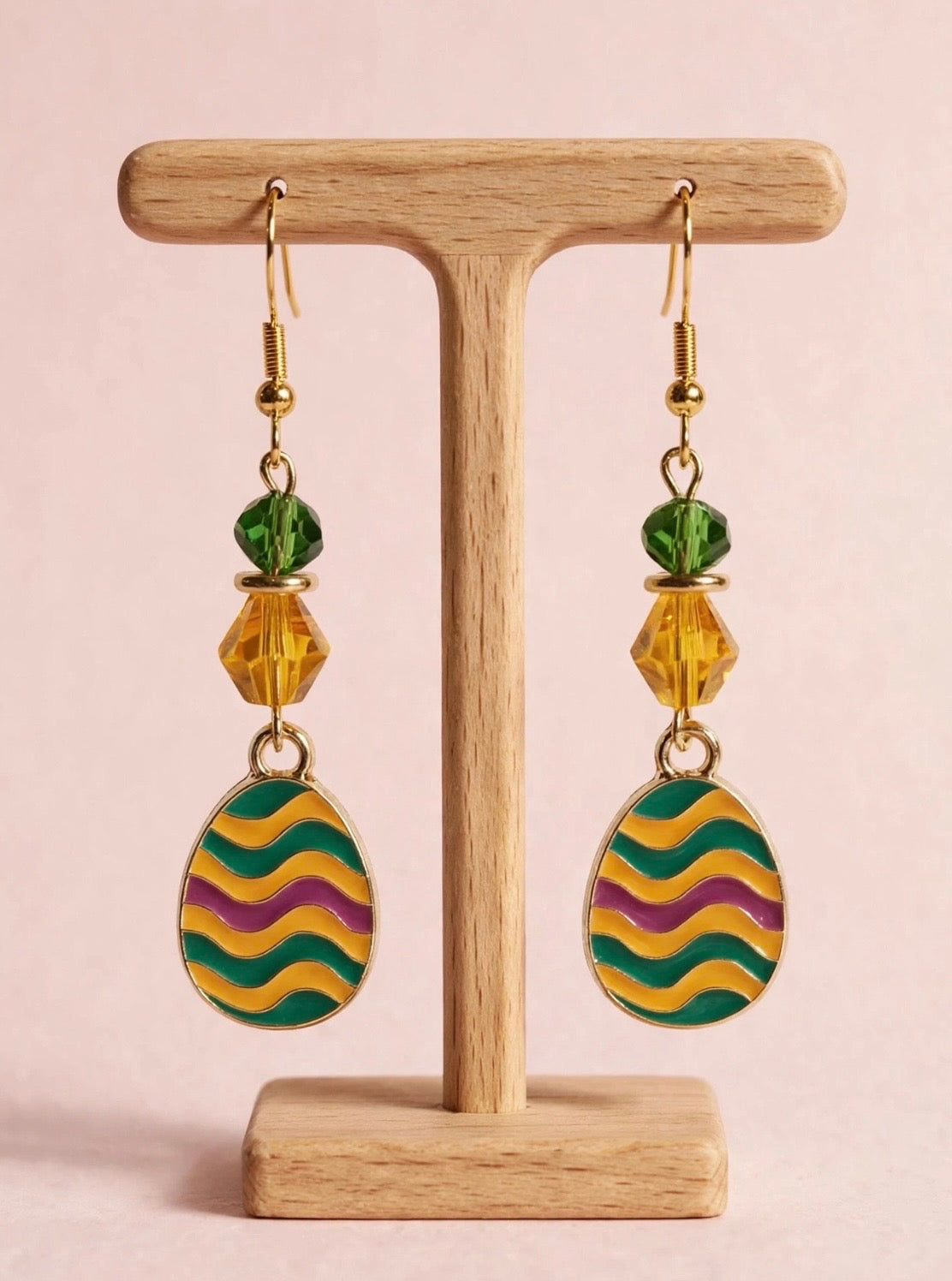 Cute Colorful Easter Egg - Wavy Design Enamel Charm Jewelry