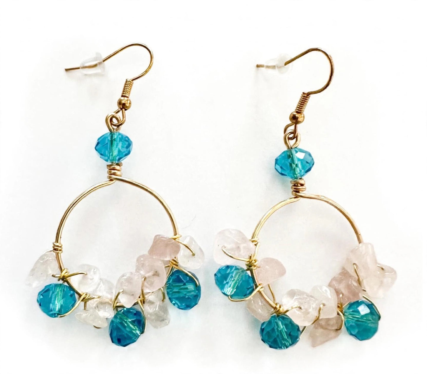 Handmade Wire-Wrapped Earrings with Swarovski Crystals