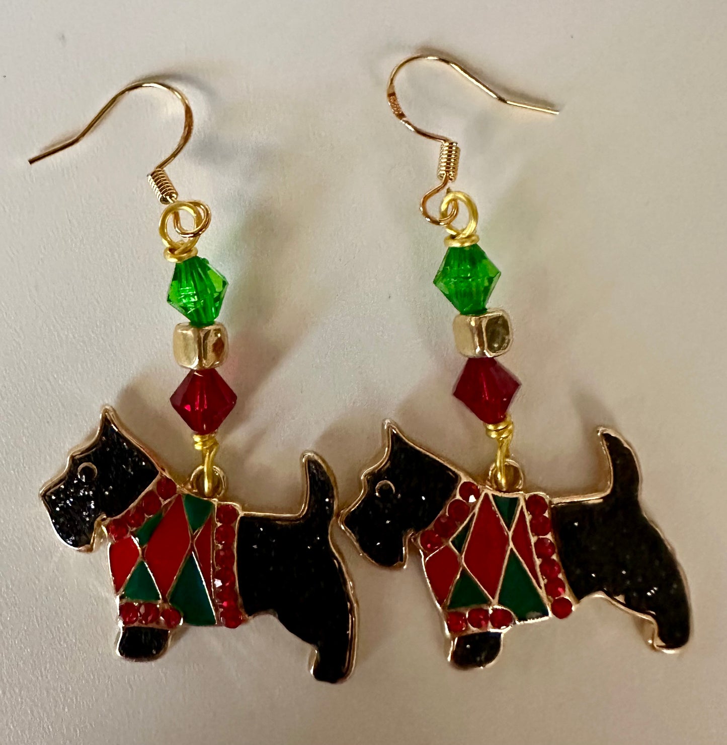 Scottie Dog Enamel Earrings - Cute Dangle Jewelry