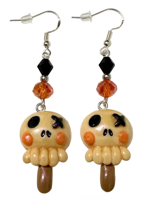 Cute Halloween Scarecrow Clay & Resin Earrings - Spooky Festive Dangle Jewelry